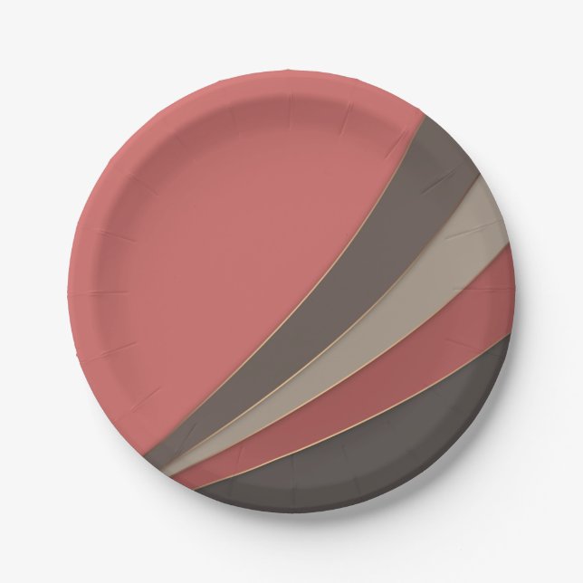 Abstract modern geometrical simple print paper plate (Front)