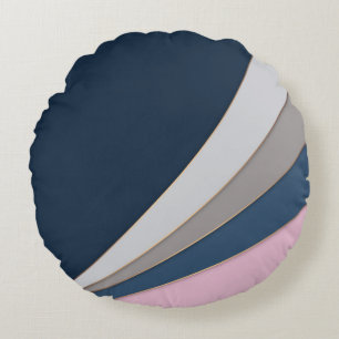 Abstract modern geometrical simple print round pillow