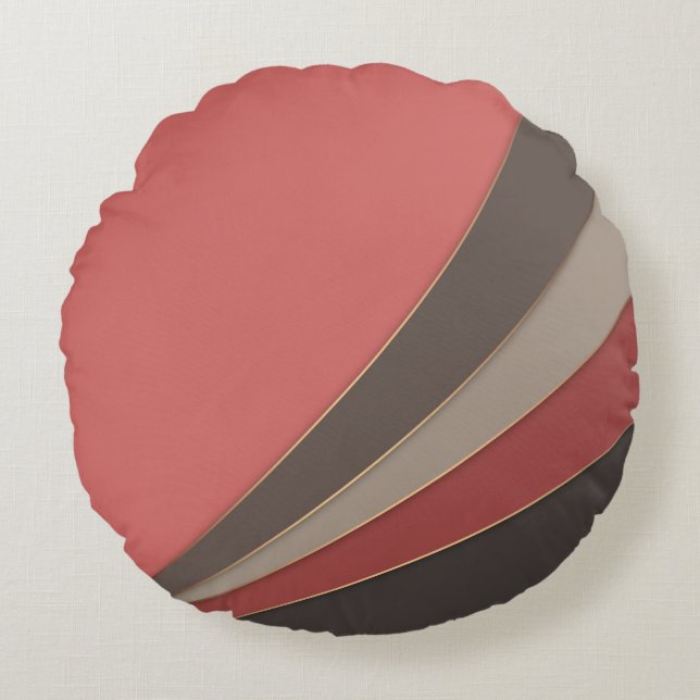 Abstract modern geometrical simple print round pillow (Front)