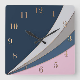 Abstract modern geometrical simple print square wall clock