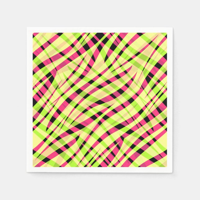 Abstract modern geometrical striped bright summer napkin (Front)