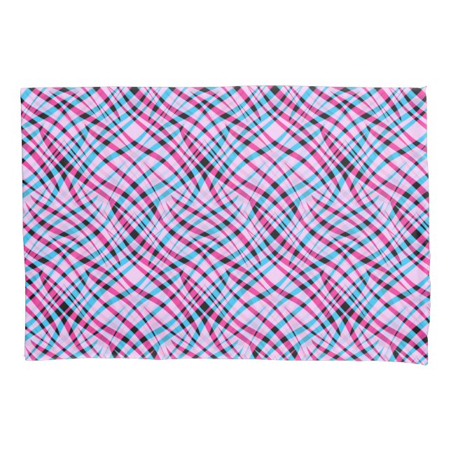 Abstract modern geometrical striped bright summer  pillowcase (Front)