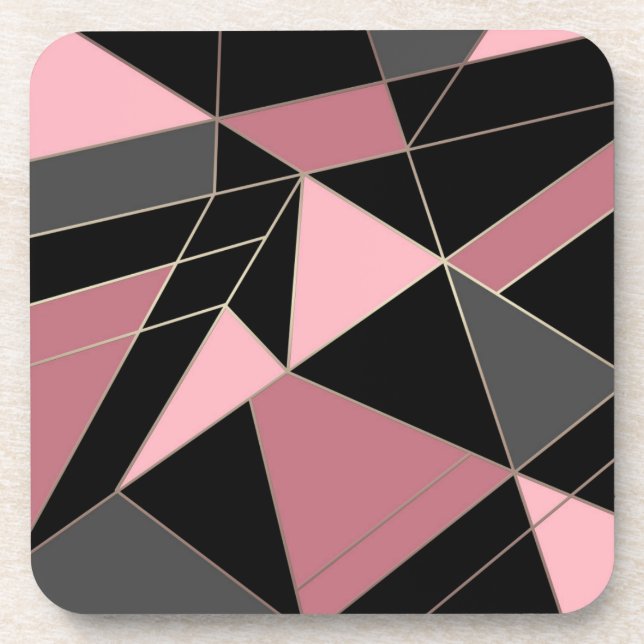 Abstract modern geometrical triangles print coaster (Front)