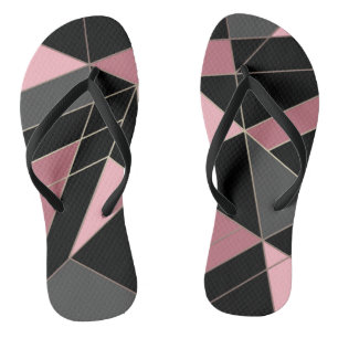 Abstract modern geometrical triangles print flip flops