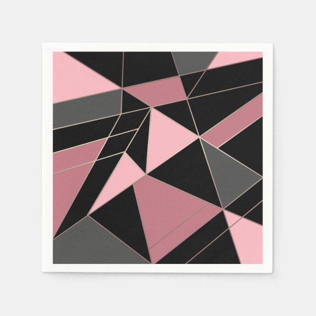 Abstract modern geometrical triangles print napkin (Front)