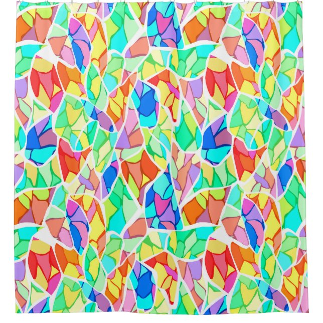 Abstract modern glass mosaic tile pattern bright c (Front)