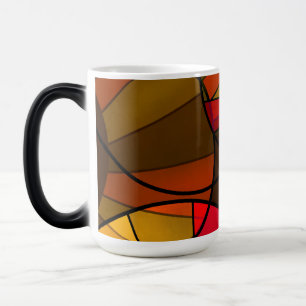 Abstract modern glass mosaic tile pattern brown co magic mug
