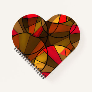 Abstract modern glass mosaic tile pattern brown co notebook