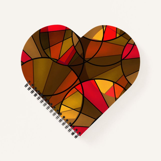 Abstract modern glass mosaic tile pattern brown co notebook (Front)