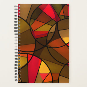 Abstract modern glass mosaic tile pattern brown co planner