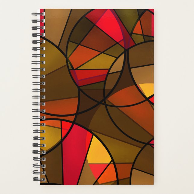 Abstract modern glass mosaic tile pattern brown co planner (Front)