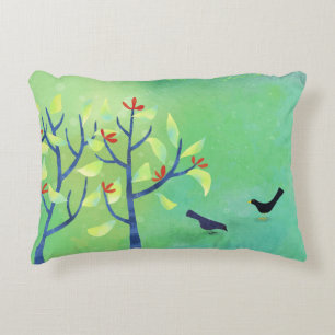 Abstract Modern Green Accent Pillow
