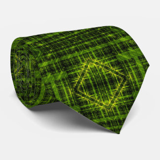 Abstract Modern Green Eco Hi-tech Fractal Art Tie