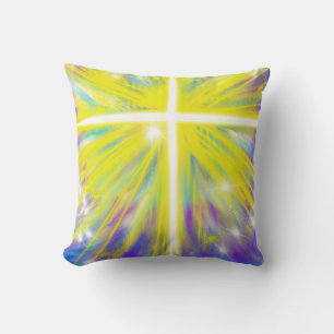 Abstract Modern Jesus Easter Resurrection Cross Throw Pillow