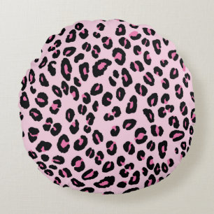 Abstract modern leopard seamless pattern. Animals Round Pillow