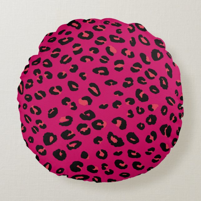Abstract modern leopard seamless pattern. Animals  Round Pillow (Front)