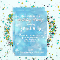 Abstract Modern Light Blue Birthday Party
