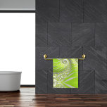 Abstract Modern Lime Green Spiral Fractal Bath Towel<br><div class="desc">This bath towel features a beautiful spiral fractal art in lime green and white. Intricate 3D artwork in a light spring/summer colour scheme is great for all math and fractal lovers.</div>
