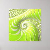Abstract Modern Lime Green Spiral Fractal