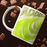 Abstract Modern Lime Green Spiral Fractal Coffee Mug<br><div class="desc">This product features a beautiful spiral fractal art in lime green and white. Intricate 3D artwork in light spring/summer colour palette is great for math and fractal lovers.</div>