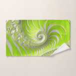 Abstract Modern Lime Green Spiral Fractal Hand Towel<br><div class="desc">This product features a beautiful spiral fractal art in lime green and white. Intricate 3D artwork in light spring/summer colour palette is great for math and fractal lovers.</div>