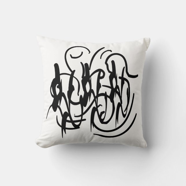 Abstract modern line art throw pillow (Front)