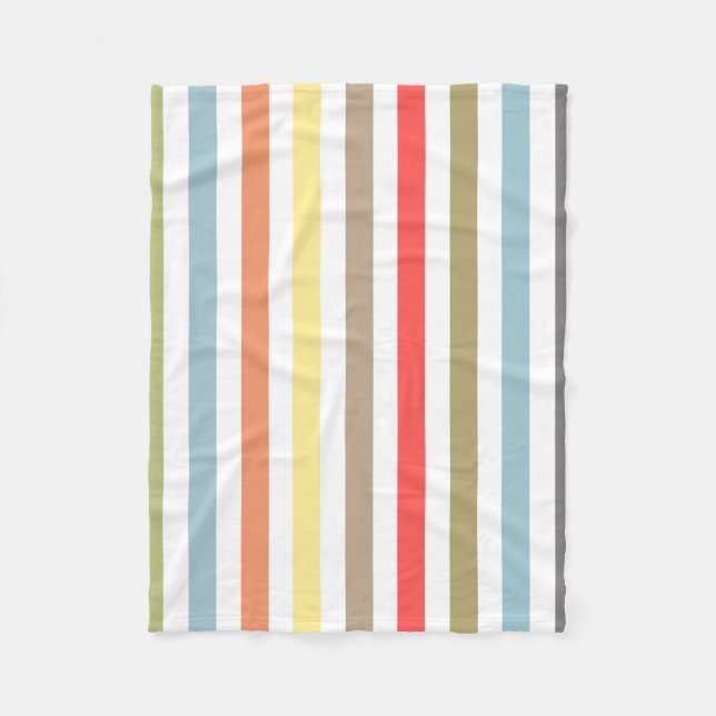 Abstract modern lined lines striped stripe coral o fleece blanket (Front)