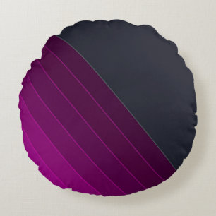 Abstract modern lined lines striped stripe dark pl round pillow