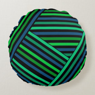 Abstract modern lined lines striped stripe navy gr round pillow