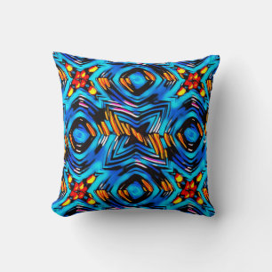 Abstract modern liquid modern liquify waves blue n throw pillow