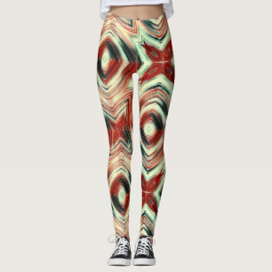 Abstract modern liquid modern liquify waves brown leggings