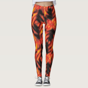 Abstract modern liquid modern liquify waves brown leggings