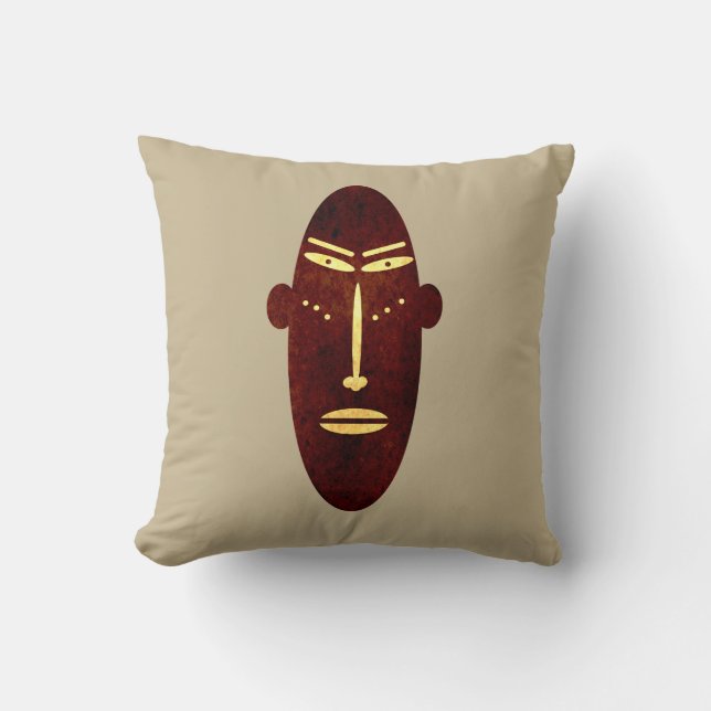 abstract modern mask throw pillow (Front)