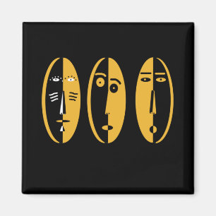 abstract modern masks magnet