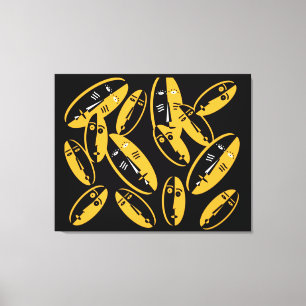 abstract modern masks pattern canvas print