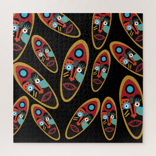 abstract modern masks pattern jigsaw puzzle (Vertical)