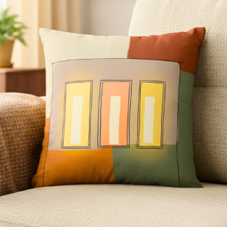 Abstract Modern Minimalist Window Architecture Throw Pillow