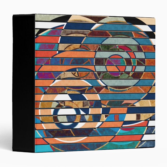 Abstract modern minimalistic art landscape geometr binder (Front/Spine)