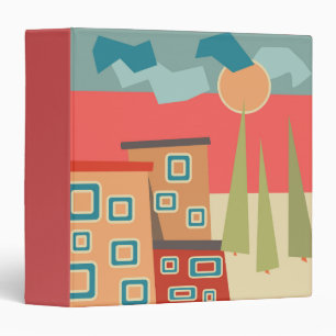 Abstract modern minimalistic art landscape geometr binder