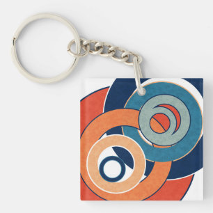Abstract modern minimalistic art landscape geometr keychain