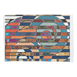 Abstract modern minimalistic art landscape geometr pillowcase