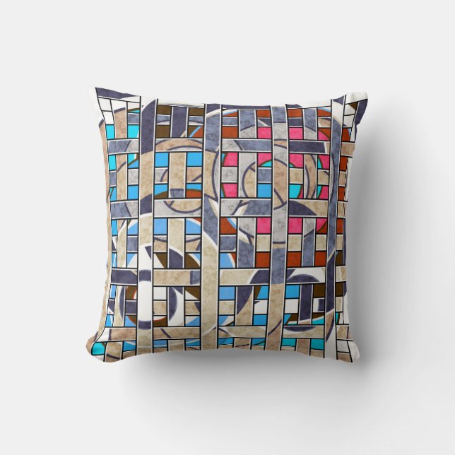 Abstract modern minimalistic art landscape geometr throw pillow (Front)