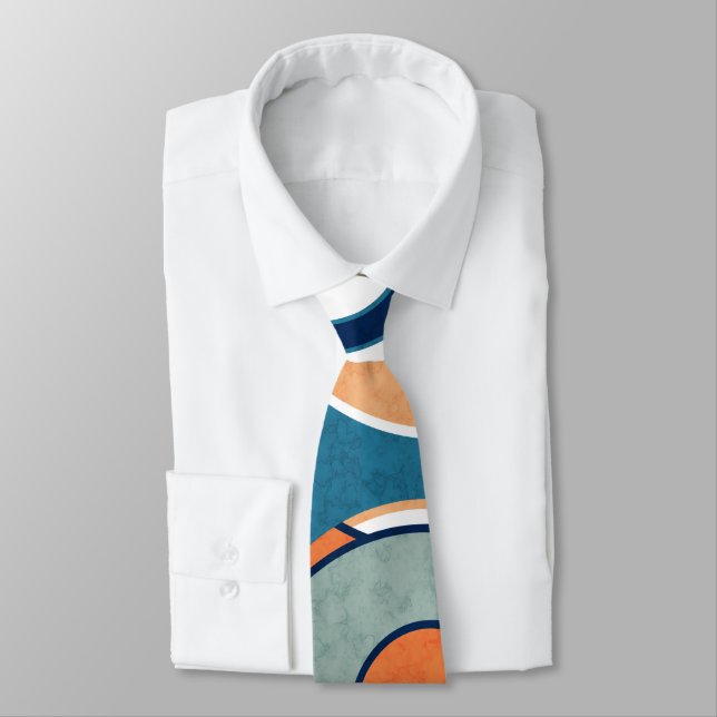 Abstract modern minimalistic art landscape geometr tie (Tied)