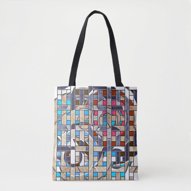 Abstract modern minimalistic art landscape geometr tote bag (Front)