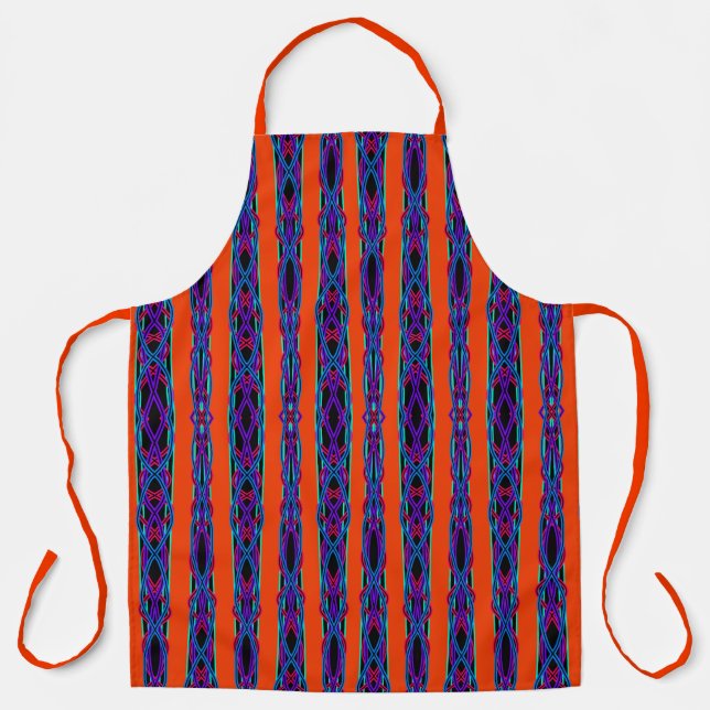 Abstract Modern Mirrored Duel Ribbon Line Art Apron (Front)