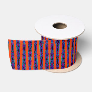 Abstract Modern Mirrored Duel Ribbon Line Art Satin Ribbon
