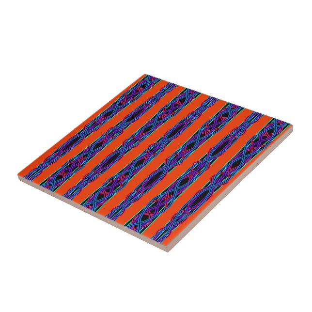 Abstract Modern Mirrored Duel Ribbon Line Art Tile (Side)