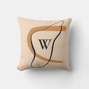 Abstract Modern Monogram Initial Terracotta Throw Pillow