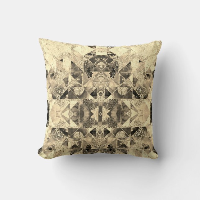Abstract modern moroccan asian ornamental decor tr throw pillow (Front)