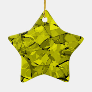 Abstract modern mosaic crystal tile pattern print ceramic ornament